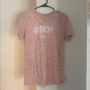Givenchy Paris pink distressed shirt